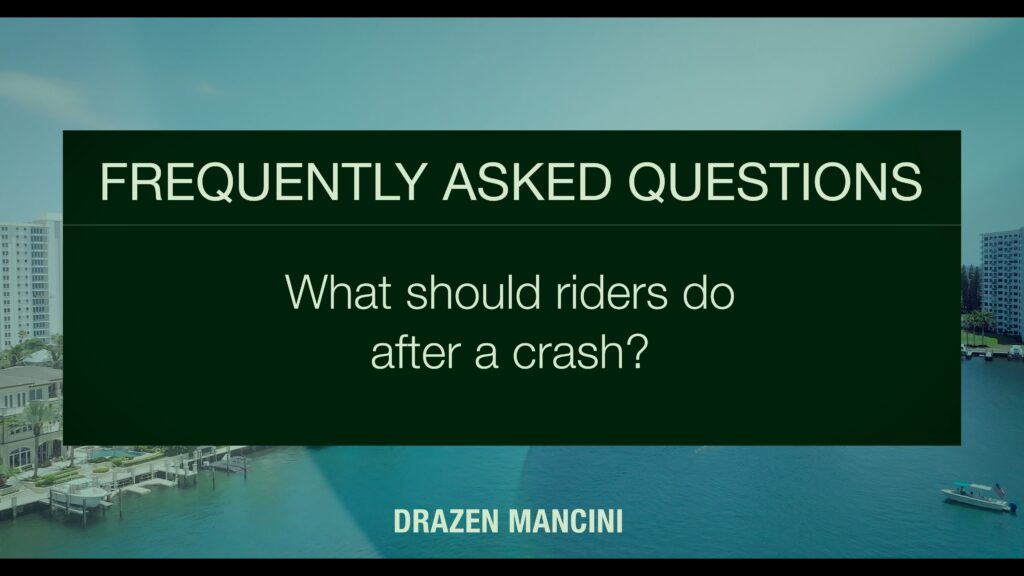 What should riders do after a crash
